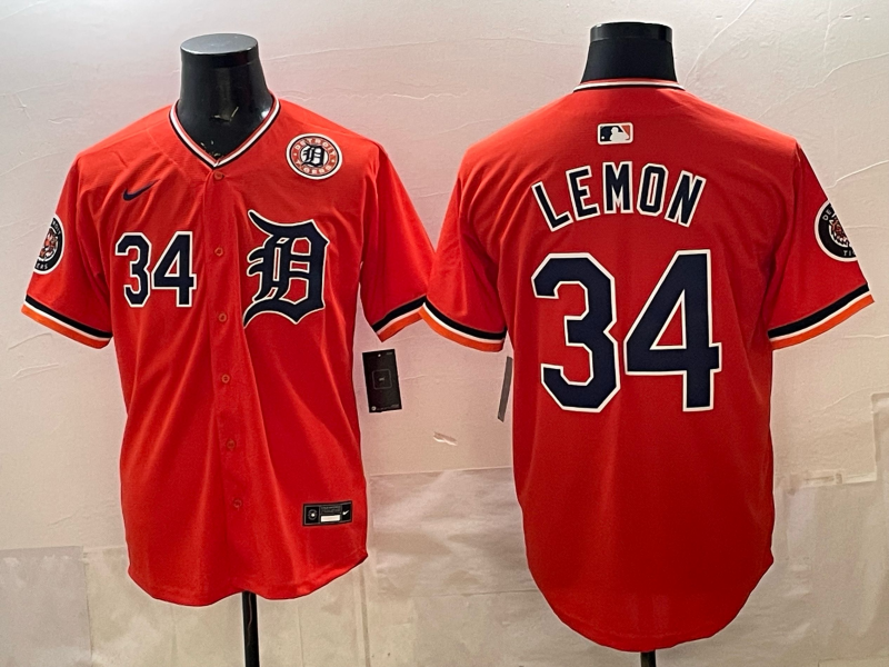 Men Detroit Tigers #34 Lemon orange Game Nike MLB Jersey 2026032001